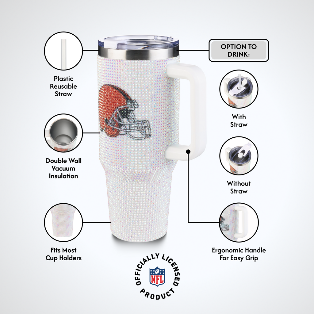 40oz Bling Collosal Tumbler | Cleveland Browns
