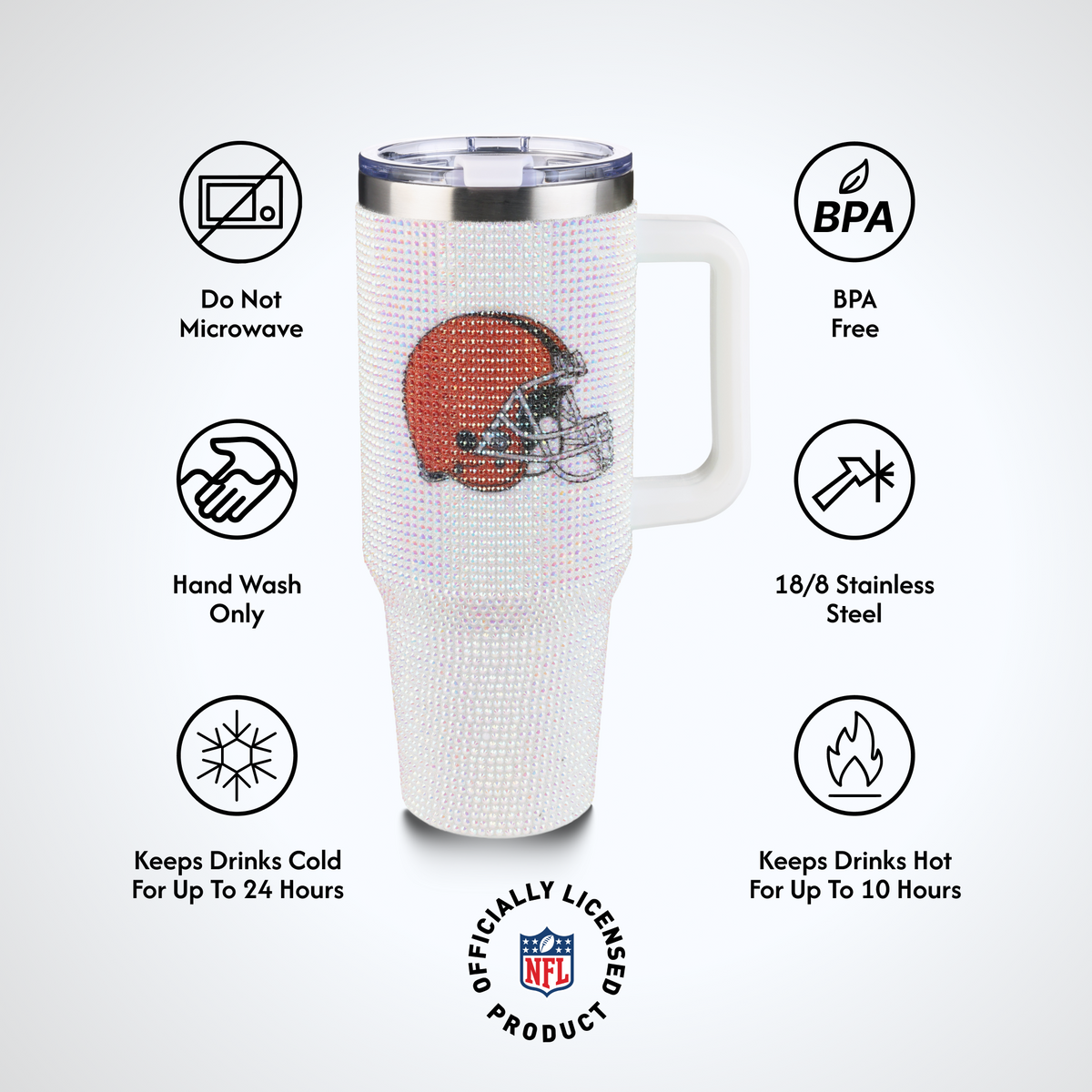 40oz Bling Collosal Tumbler | Cleveland Browns