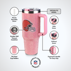 40oz Pink Bling Game Day Tumbler I | Cleveland Browns