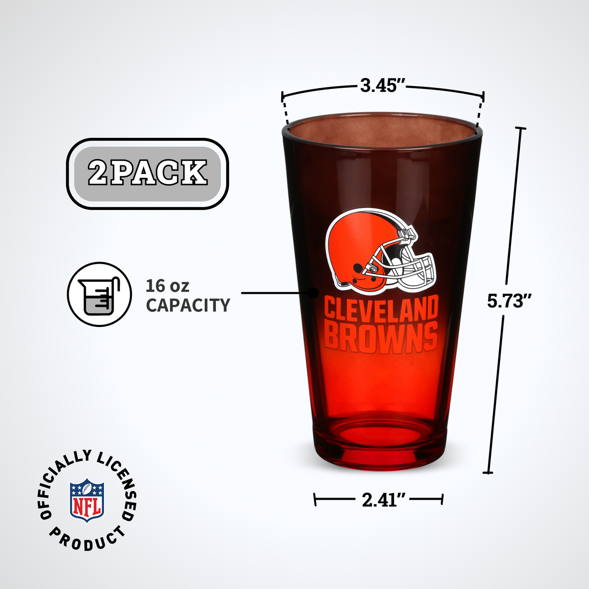2-Pack Ombre Pint Glasses | Cleveland Browns