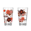 2pk 16oz Pint Glass, DP, Flowers | Cleveland Browns