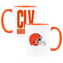 2pk 15oz White Mug Logo + Wordmark | Cleveland Browns