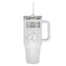  Browns 40oz Bow White Stainless Steel Colossal Tumbler 
