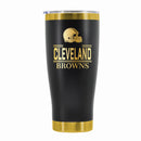 24 oz Stainless Steel Tumbler with Gold Accents & Etched Classic Crew Team Design, Cleveland Browns