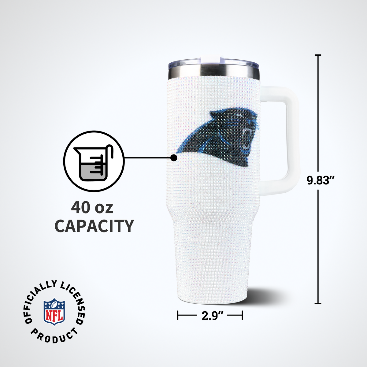 40oz Bling Collosal Tumbler | Carolina Panthers