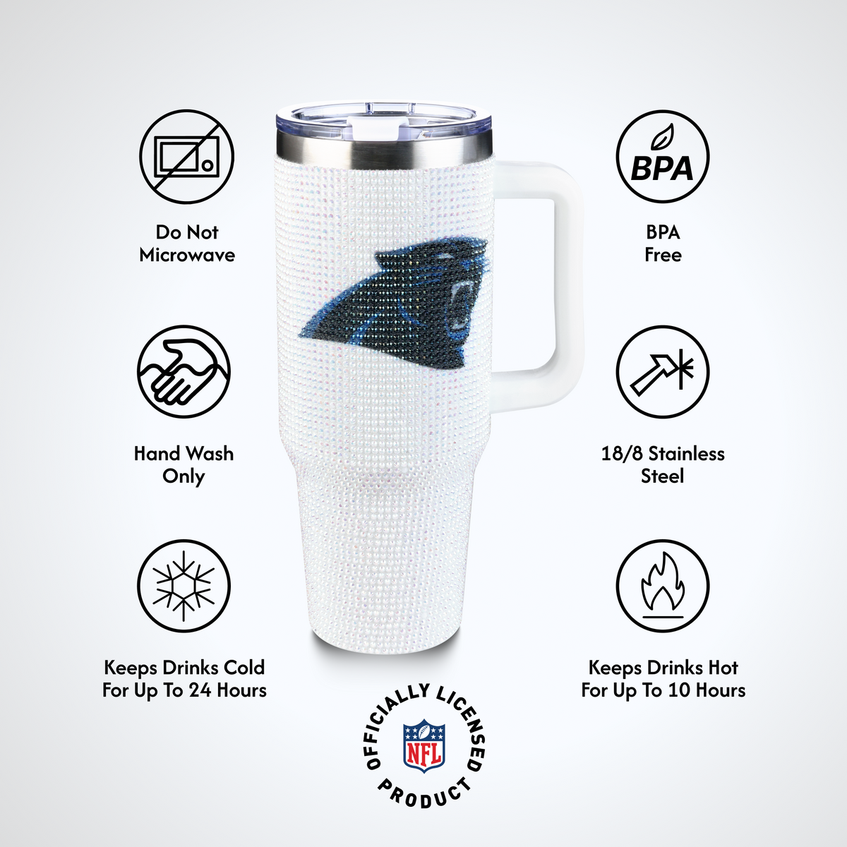 40oz Bling Collosal Tumbler | Carolina Panthers