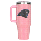 40oz Pink Bling Game Day Tumbler I | Carolina Panthers