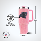 40oz Pink Bling Game Day Tumbler I | Carolina Panthers