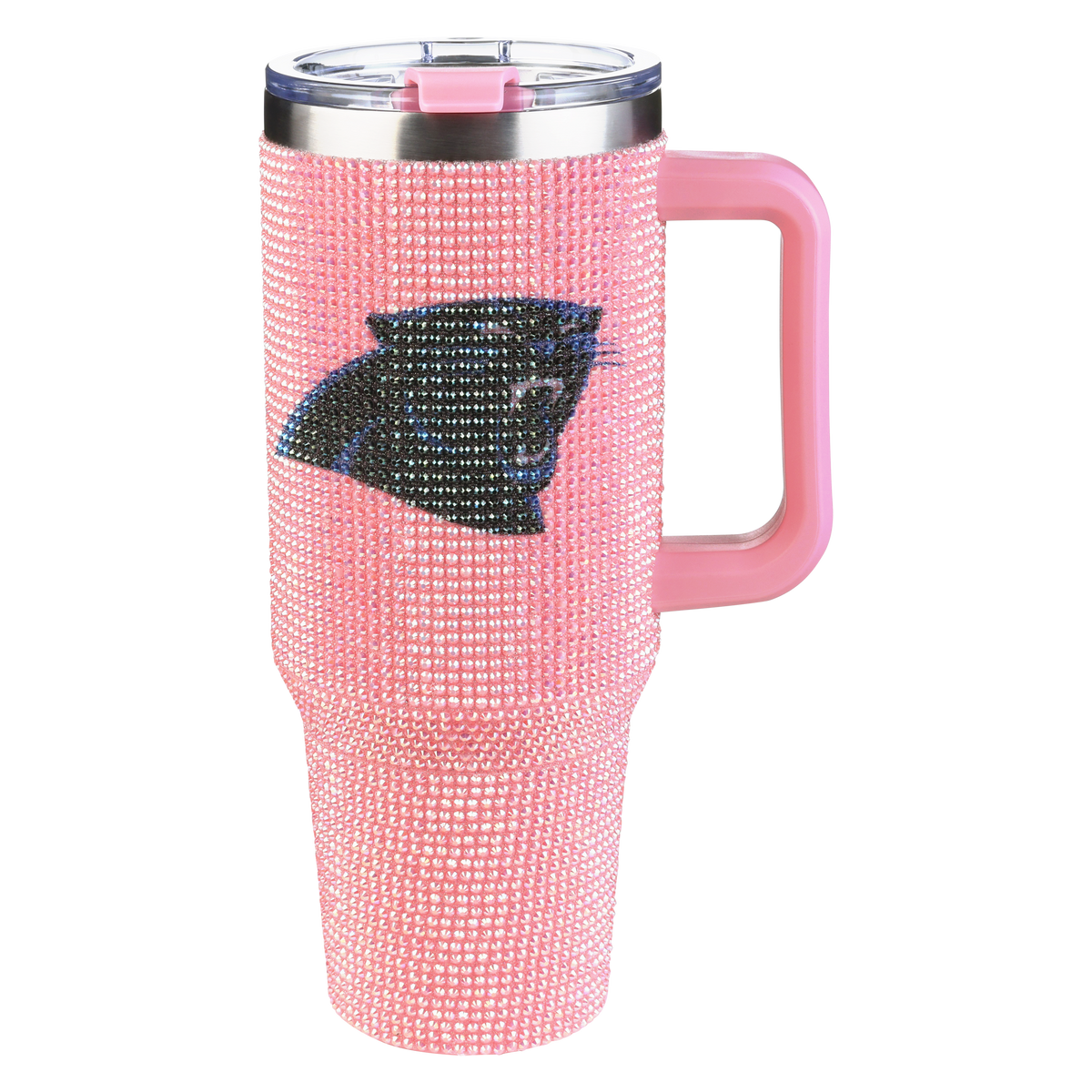 40oz Pink Bling Game Day Tumbler I | Carolina Panthers