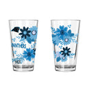 2pk 16oz Pint Glass, DP, Flowers | Carolina Panthers