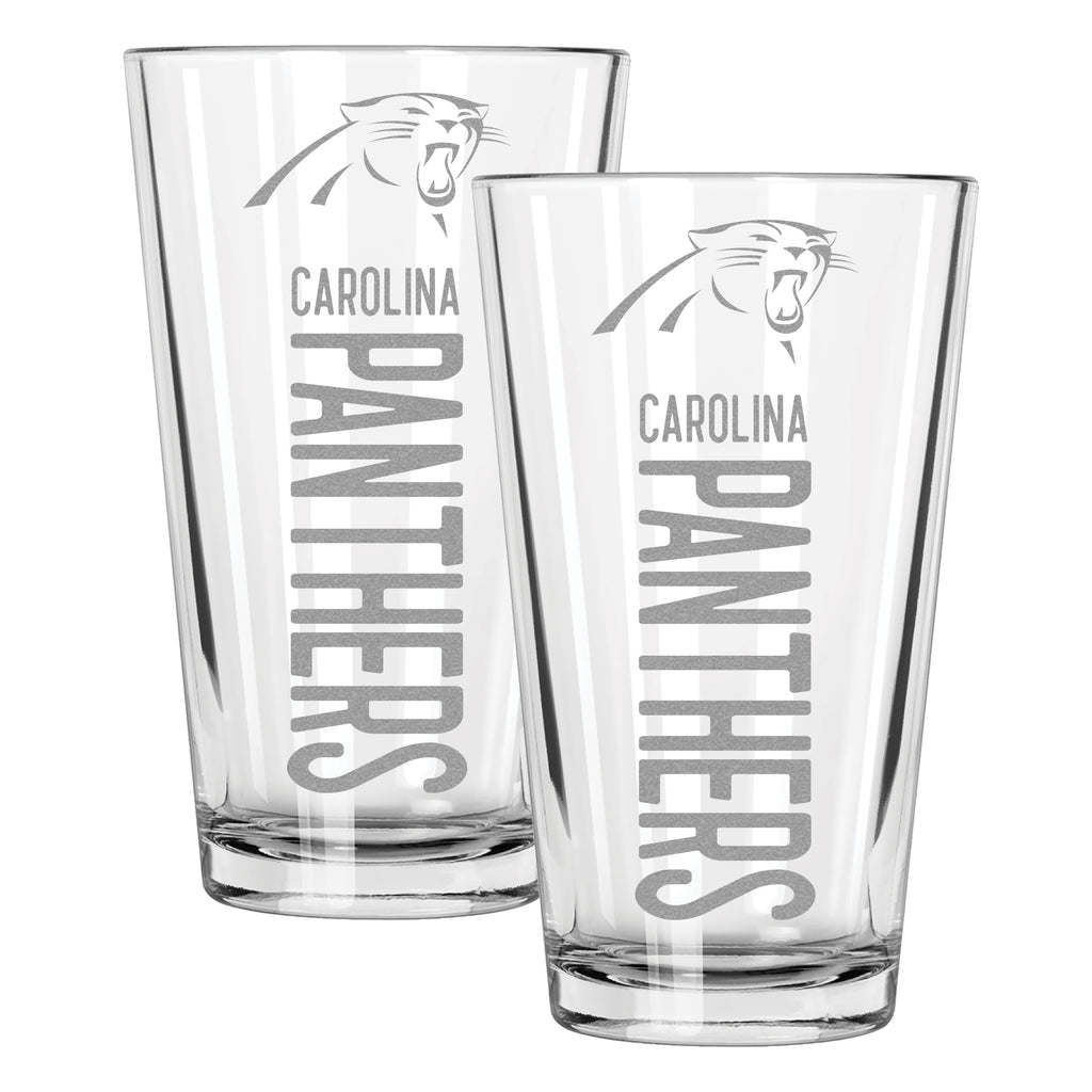 2pk 16oz Pint Glass Pinnacel Design | Carolina Panthers
