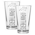 2pk 16oz Pint Glass Pinnacel Design | Carolina Panthers