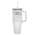  Panthers 40oz Bow White Stainless Steel Colossal Tumbler 
