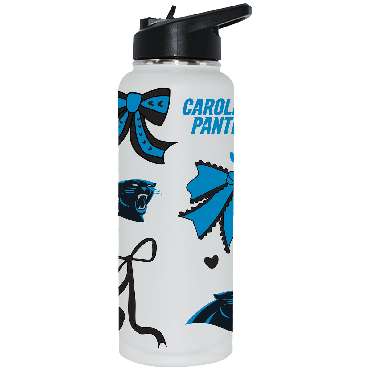  Panthers 34oz Bow White Quencher Water Bottle 