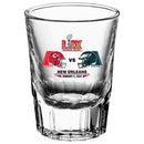 2oz Fluted Shot Glass, Direct Print, Super Bowl 59, Chiefs vs. Eagles, 2025