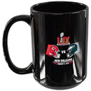 15oz Black Mug, Super Bowl 59, Chiefs vs. Eagles, 2025