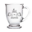 16oz Glass Cafe Mug, Etched, Super Bowl 59, Chiefs vs. Eagles, 2025