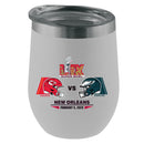 12oz White Stemless Tumbler, Direct Print, Super Bowl 59, Chiefs vs. Eagles, 2025
