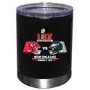 12oz Black Lowball Tumbler, Direct Print, Super Bowl 59, Chiefs vs. Eagles, 2025