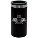 12oz Black Slim Can Holder, Etched, Super Bowl 59, Chiefs vs. Eagles, 2025