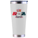 30oz White Tumbler, Direct Print, Super Bowl 59, Chiefs vs. Eagles, 2025