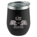 16oz Black Stemless Tumbler, Etched, Super Bowl 59, Chiefs vs. Eagles, 2025
