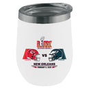 16oz White Stemless Tumbler, Direct Print, Super Bowl 59, Chiefs vs. Eagles, 2025