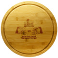 13in Bamboo Rotating Server, Etched, Super Bowl 59, Chiefs vs. Eagles, 2025