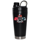 22oz Black Beverage Blender Bottle, Direct Print, Super Bowl 59, Chiefs vs. Eagles, 2025