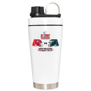 22oz White Beverage Blender Bottle, Direct Print, Super Bowl 59, Chiefs vs. Eagles, 2025
