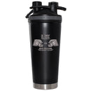 24oz Black Beverage Shaker Bottle, Etched, Super Bowl 59, Chiefs vs. Eagles, 2025