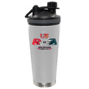 24oz White Beverage Shaker Bottle, Direct Print, Super Bowl 59, Chiefs vs. Eagles, 2025
