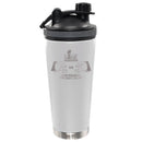 24oz White Beverage Shaker Bottle, Etched, Super Bowl 59, Chiefs vs. Eagles, 2025