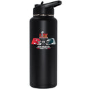 34oz Black Quencher Bottle, Direct Print, Super Bowl 59, Chiefs vs. Eagles, 2025