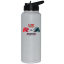34oz White Quencher Bottle, Direct Print, Super Bowl 59, Chiefs vs. Eagles, 2025