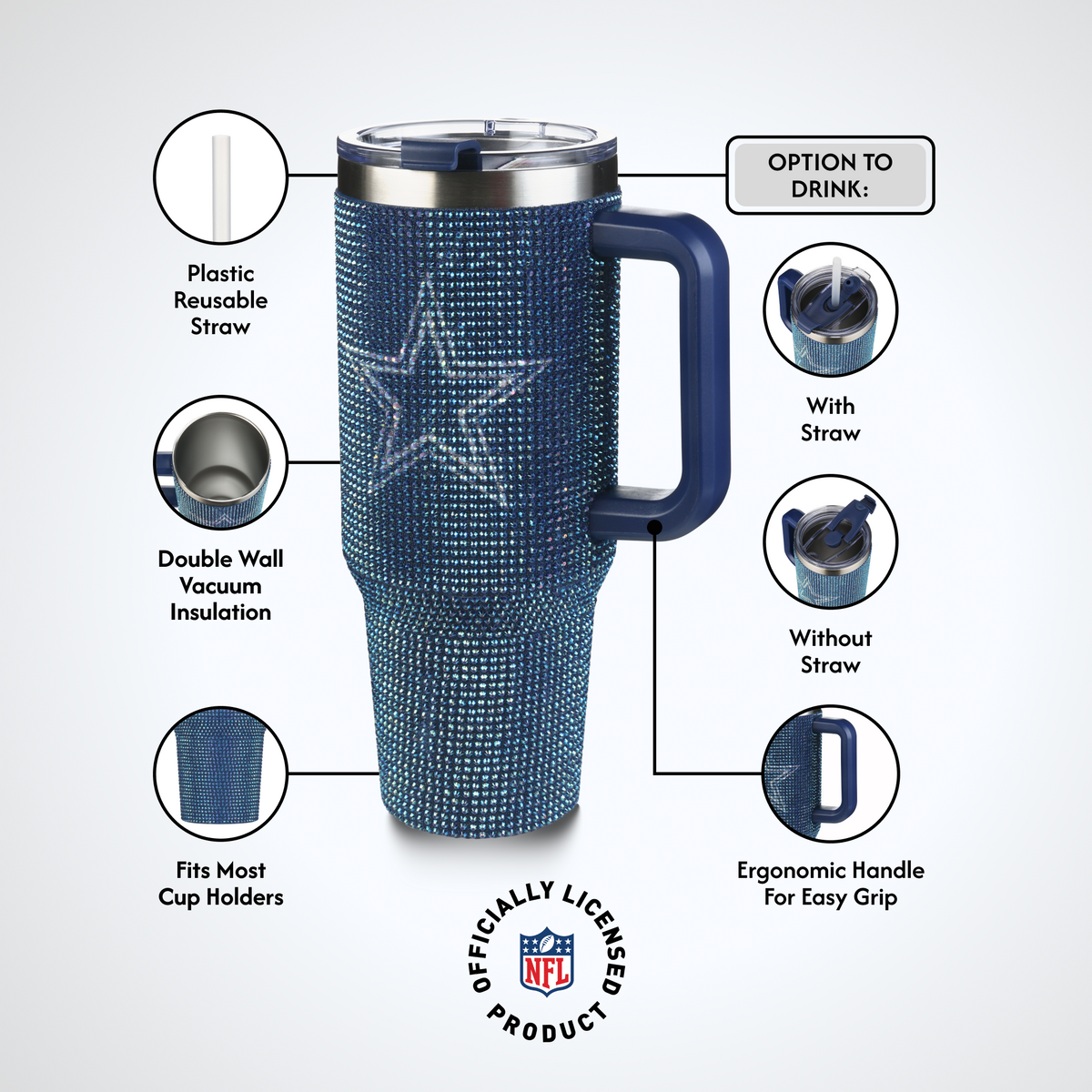 40oz TC Bling Game Day Tumbler I | Dallas Cowboys