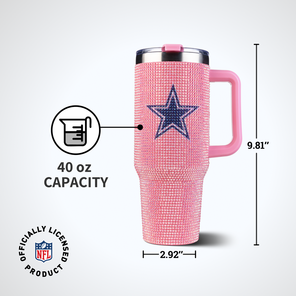 40oz Pink Bling Game Day Tumbler I | Dallas Cowboys