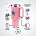 40oz Pink Bling Game Day Tumbler I | Dallas Cowboys