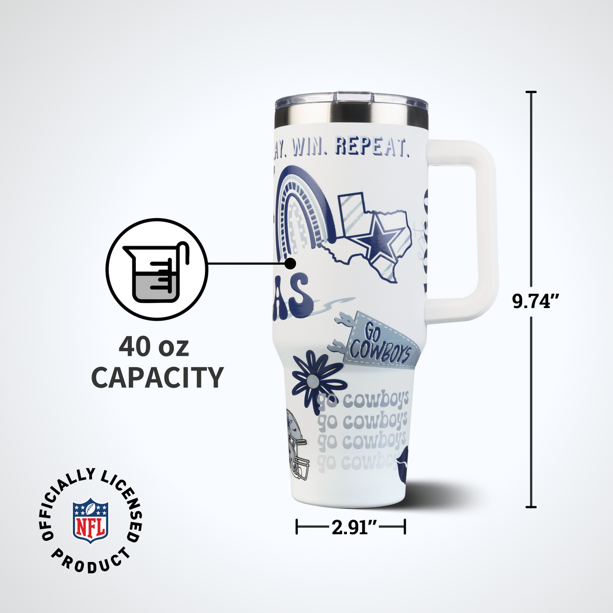 40oz Team Spirit Game Day Tumbler I | Dallas Cowboys