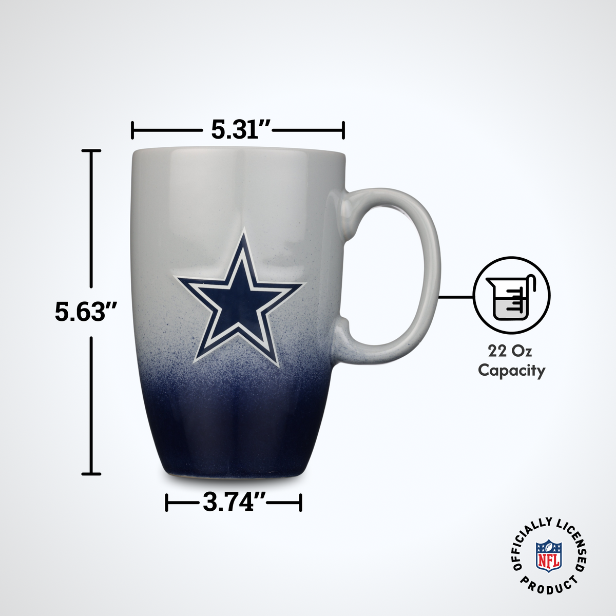 22oz Ombre Sculpt Tall Mug I | Dallas Cowboys