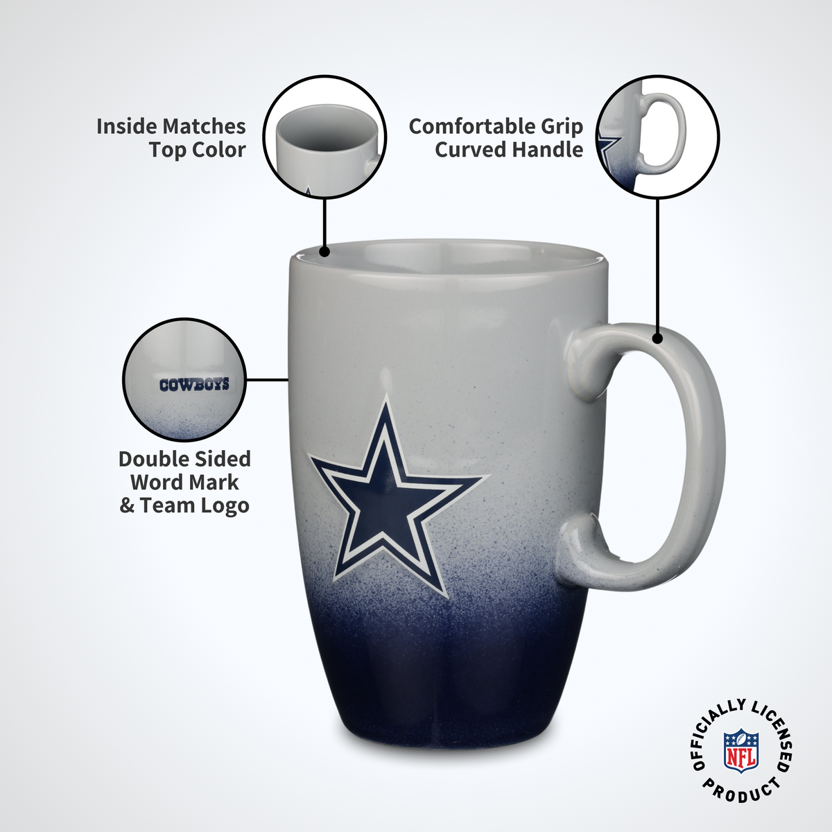 22oz Ombre Sculpt Tall Mug I | Dallas Cowboys