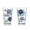 2pk 16oz Pint Glass, DP, Flowers | Dallas Cowboys