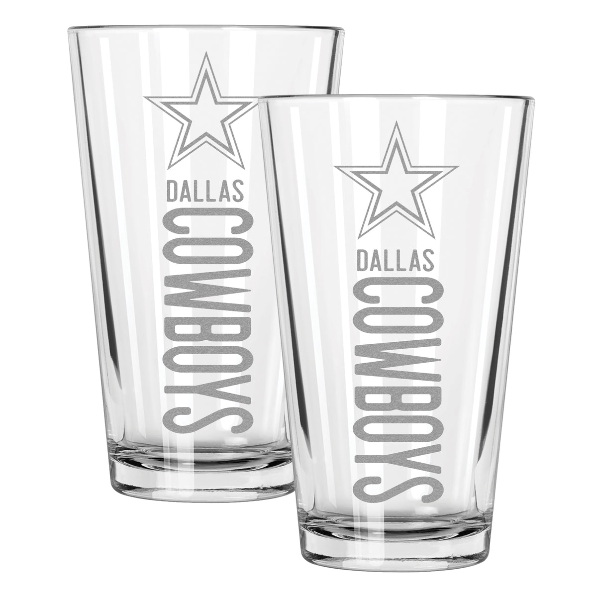 2pk 16oz Pint Glass Pinnacel Design | Dallas Cowboys