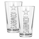 2pk 16oz Pint Glass Pinnacel Design | Dallas Cowboys