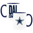 2pk 15oz White Mug Logo + Wordmark | Dallas Cowboys