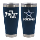 20oz Navy Stainless Steel Tumbler, Direct Print, Best Dad Ever Design, Dallas Cowboys