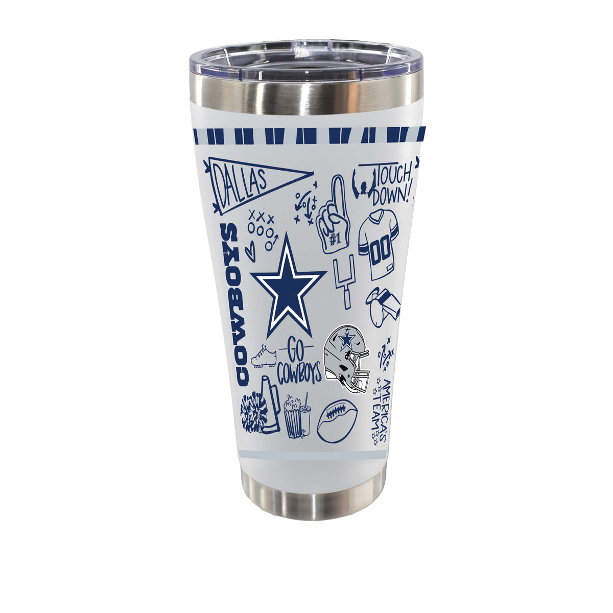 Sketchpad Design 30oz SS Tumbler | Dallas Cowboys