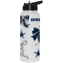  Cowboys 34oz Bow White Quencher Water Bottle 