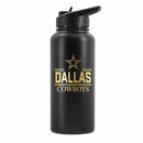 32 oz Stainless Steel Water Bottle with Gold Etched Classic Crew Team Design, Dallas Cowboys