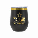 12 oz Stainless Steel Wine Tumbler with Gold Etched Classic Crew Team Design, Dallas Cowboys